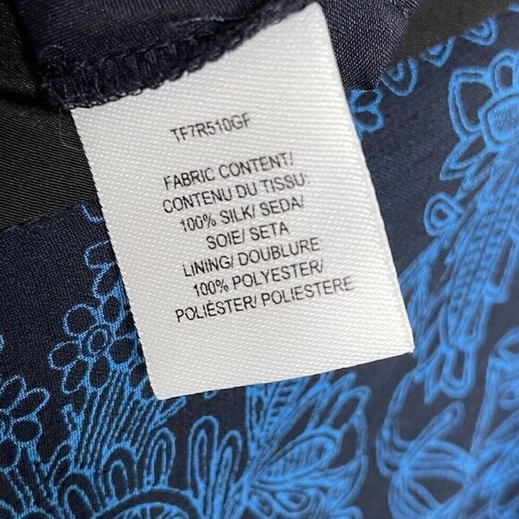 DEREK LAM 10 Crosby Dress Womens 6 Two Tier Cami Midi Silk Blue Midnight - Picture 14 of 14